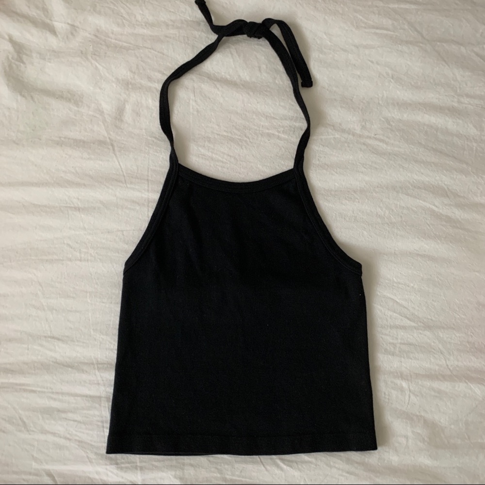 brandy melville black halter top